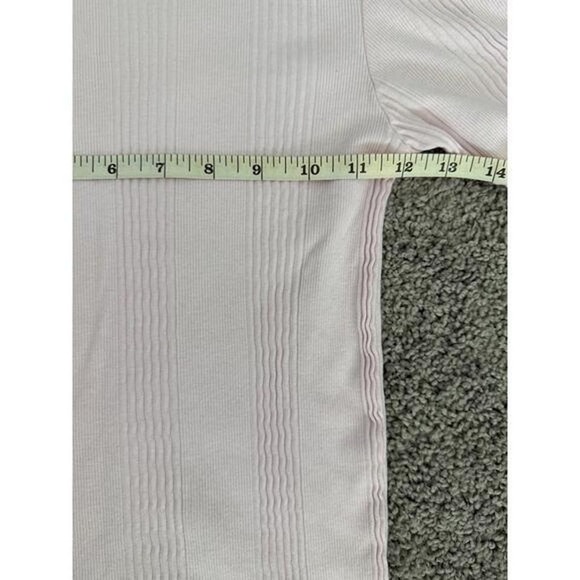 PINK Victoria's Secret Ribbed Knit T Shirt Blush Pink Short Sleeve Size XS - Picture 6 of 7